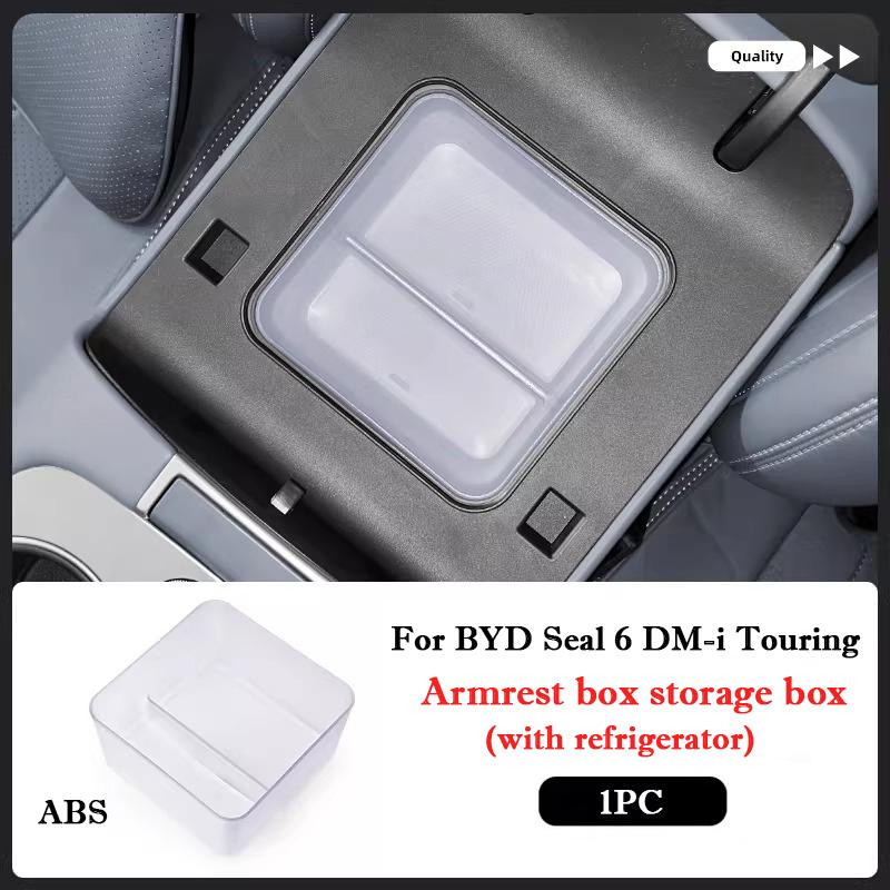 For BYD Seal 6 DM-i Touring Central Control Lower Storage Box Wireless Charging Silicone Pad Armrest Organizer Box Accessories