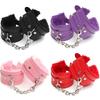 SM Cosplay Handcuffs  Restraint Sex Toy Fluffy Pu Leather Handcuffs Ankle Chains For Women  Couple Adult Accessories