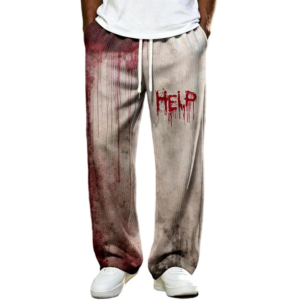 Herren Halloween Gestrickte Lange Hose mit Aufdruck für Feiertagskleidung