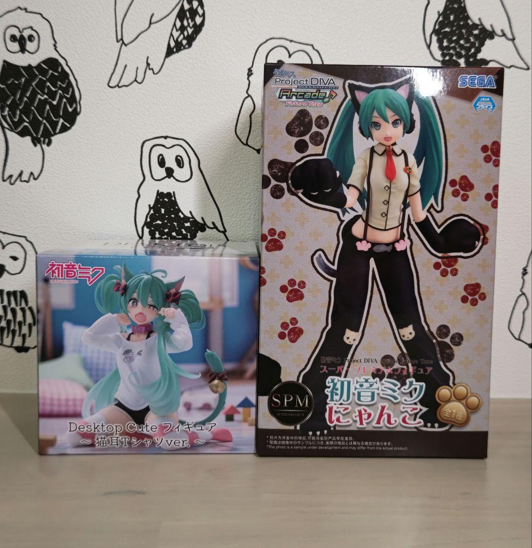 

[USED] Hatsune Miku Desktop Cute Cat Ear T-Shirt SPM Nyanko Figure
