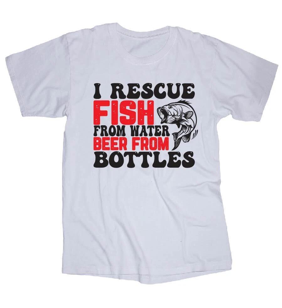 Fishing T-shirt  I Rescue fish...   Trout, Bass, Crappie, Lake, River 4XL