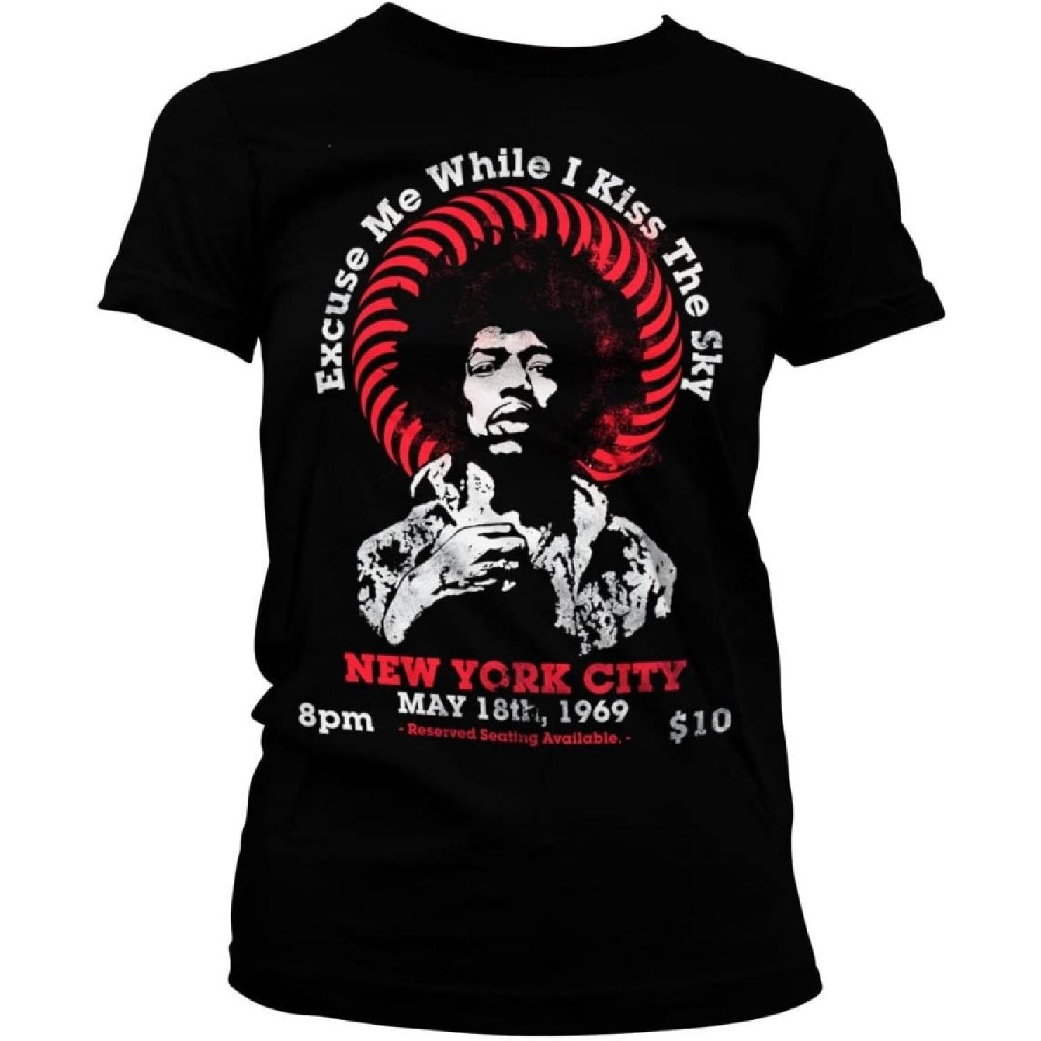 Jimi Hendrix Officially Licensed Live in New York Women T-Shirt XXXXXL разноцветный