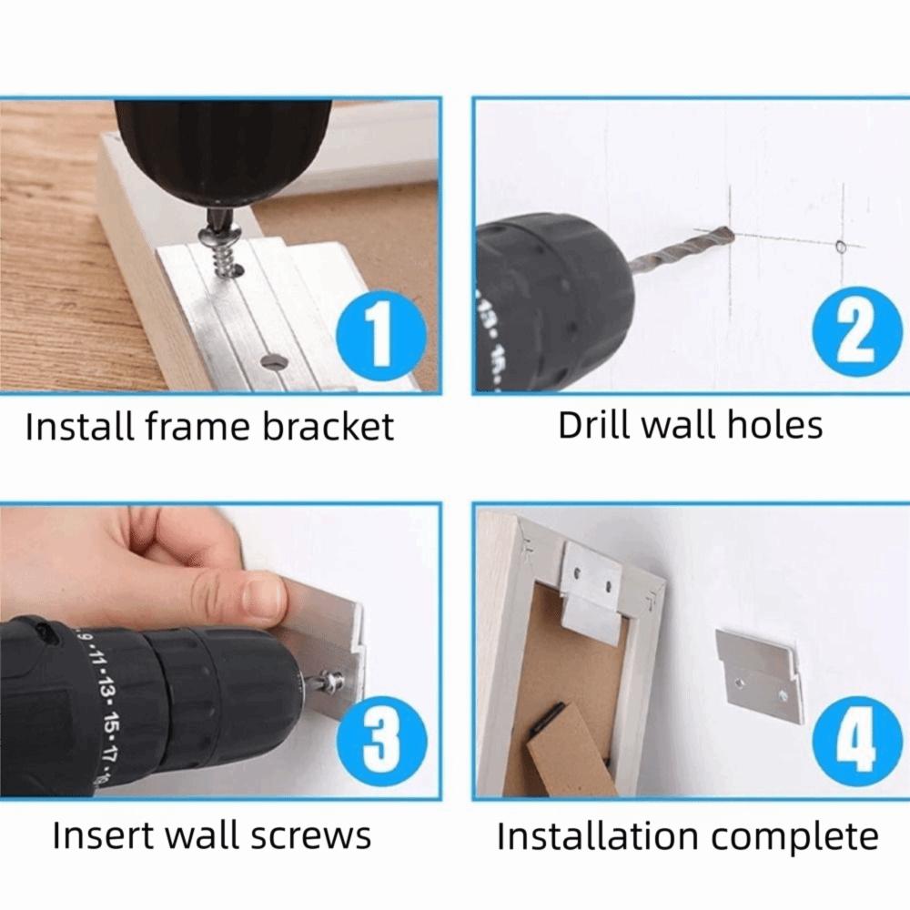 Cleme Z pentru Agățat Rame Foto Cleme Z 100mm/152mm Suporturi Metalice Suport pentru Tablouri Agățat Tablouri