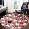 1pc Cat Heart Office Round Area Rug,  Mat Suitable For Office, Under Office Chairs Bedroom Living Room Home Decor, Room Deco