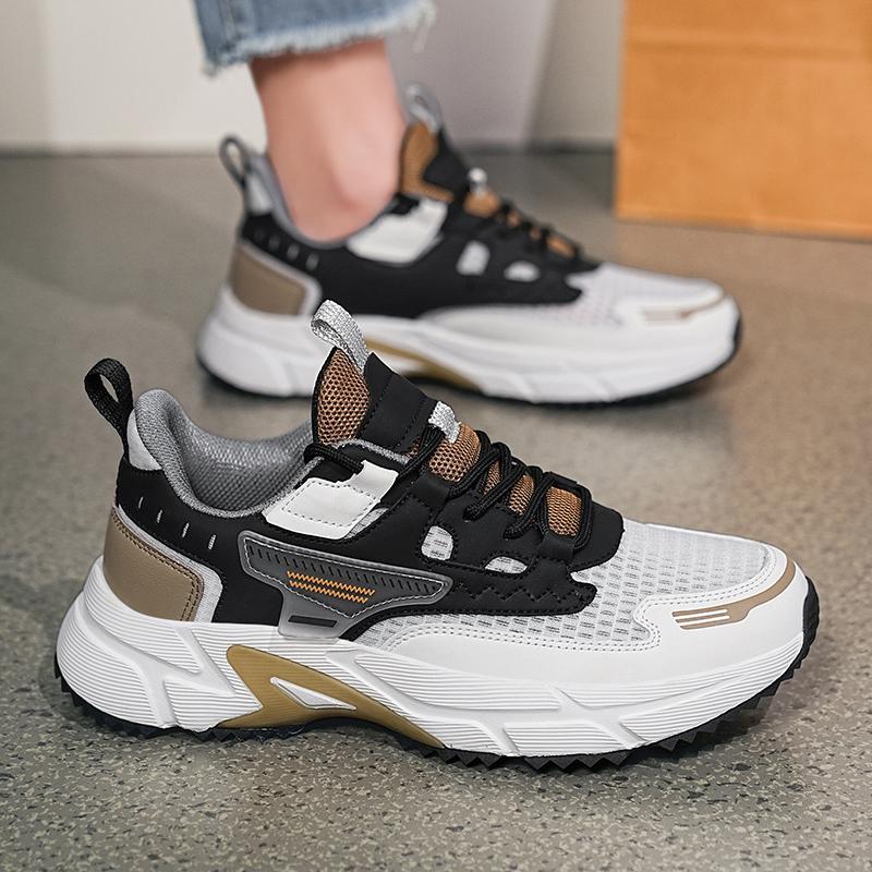 Fashion Men's Sneakers Summer Mesh Breathable Casual Shoes Outdoor All-match Height-enhancing Dad Shoes Tenis Para Hombre 2025