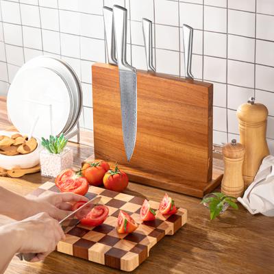 Wooden Double-sided Magnetic Knife Holder Suitable For Kitchen Knife Universal Bracket With Magnet Strip For Kitchen Storage