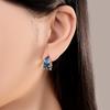 S925 Sterling Silver Blue Feather Lucky Symbol Earrings Hoop Earrings Women Jewelry Original Trendy Anniversary Gifts