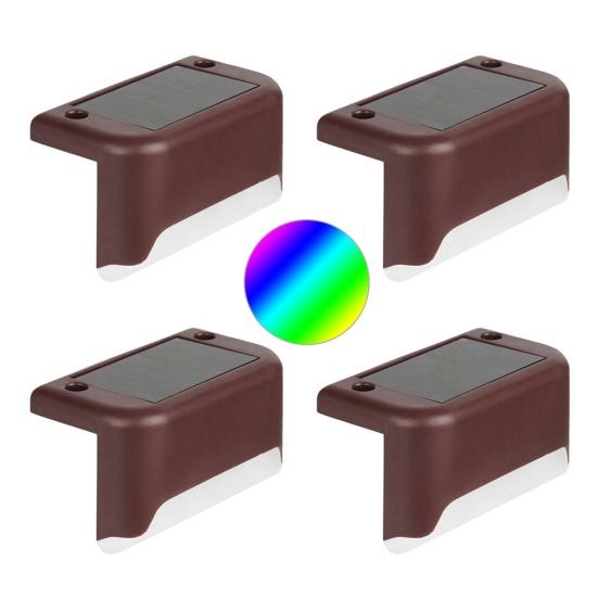 4ks solární napájení LED cesta ke schodišti světlo Venkovní zahradní plot Krajina nástěnná lampa