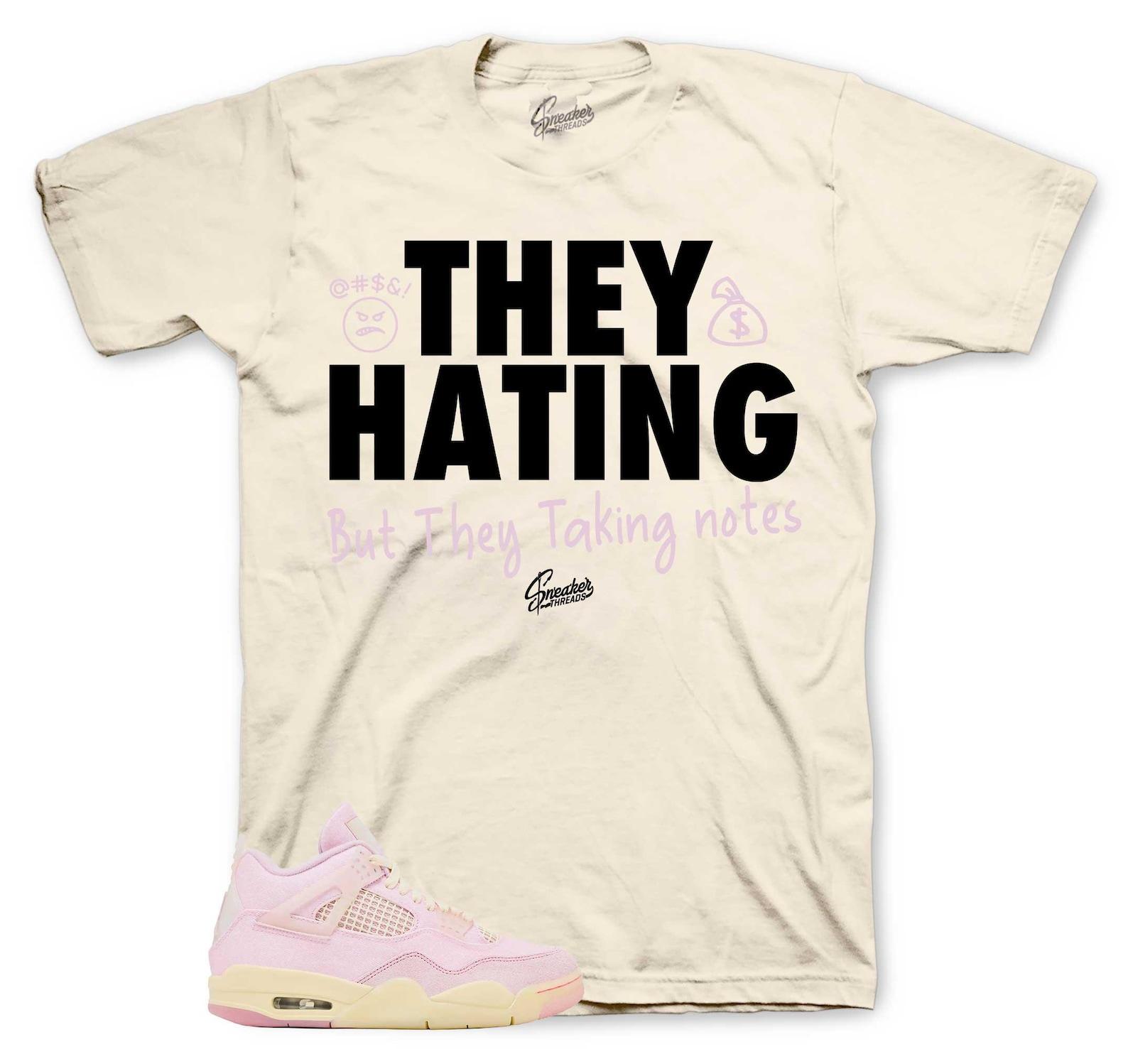 T-Shirt To Match Retro 4 Iced Carmine AJ4 - They Hating Sneaker Tees M