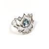 Sterling Silver Lotus Ring: Teardrop Gemstone, Stackable Flower Ring