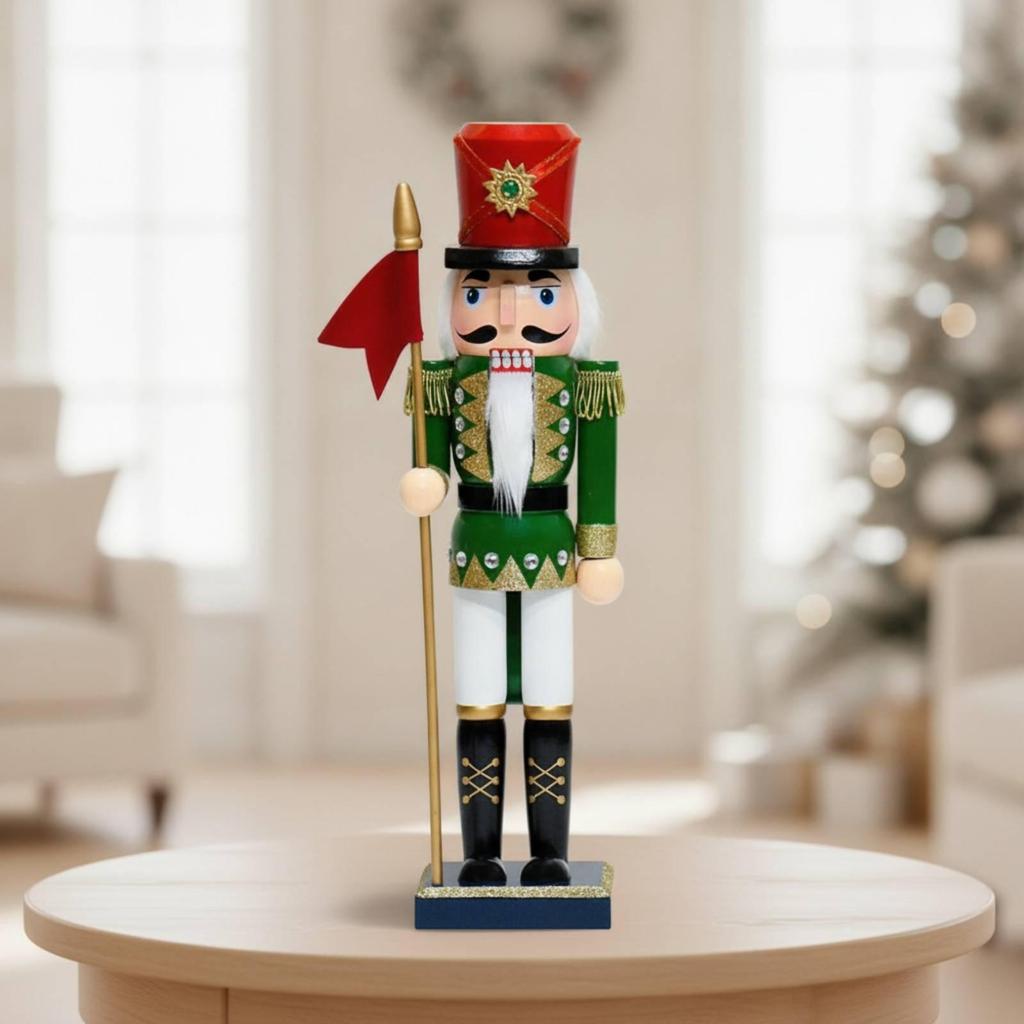 Nutcracker Figurine Freestanding Wooden Vivid for Mantel