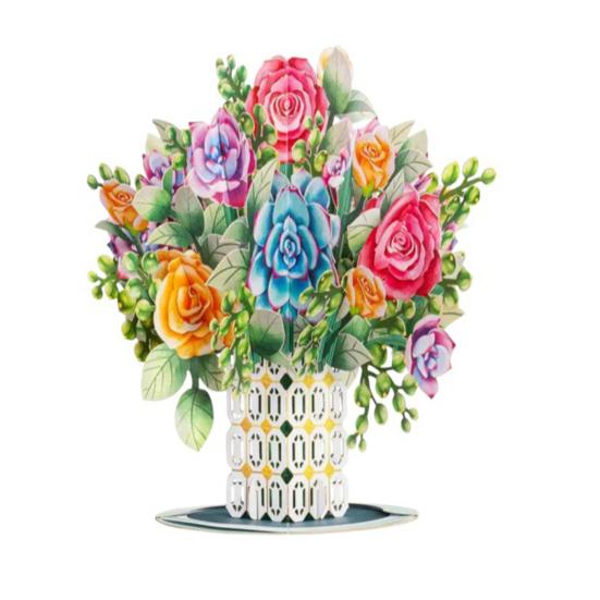 Evigt Blommande 3D Pop-Up Blommkort Handgjort Återvinningsbart Papperskort Eviga Romantiska Minnen Alla Hjärtans Dag Jubileum Födelsedagspresenter