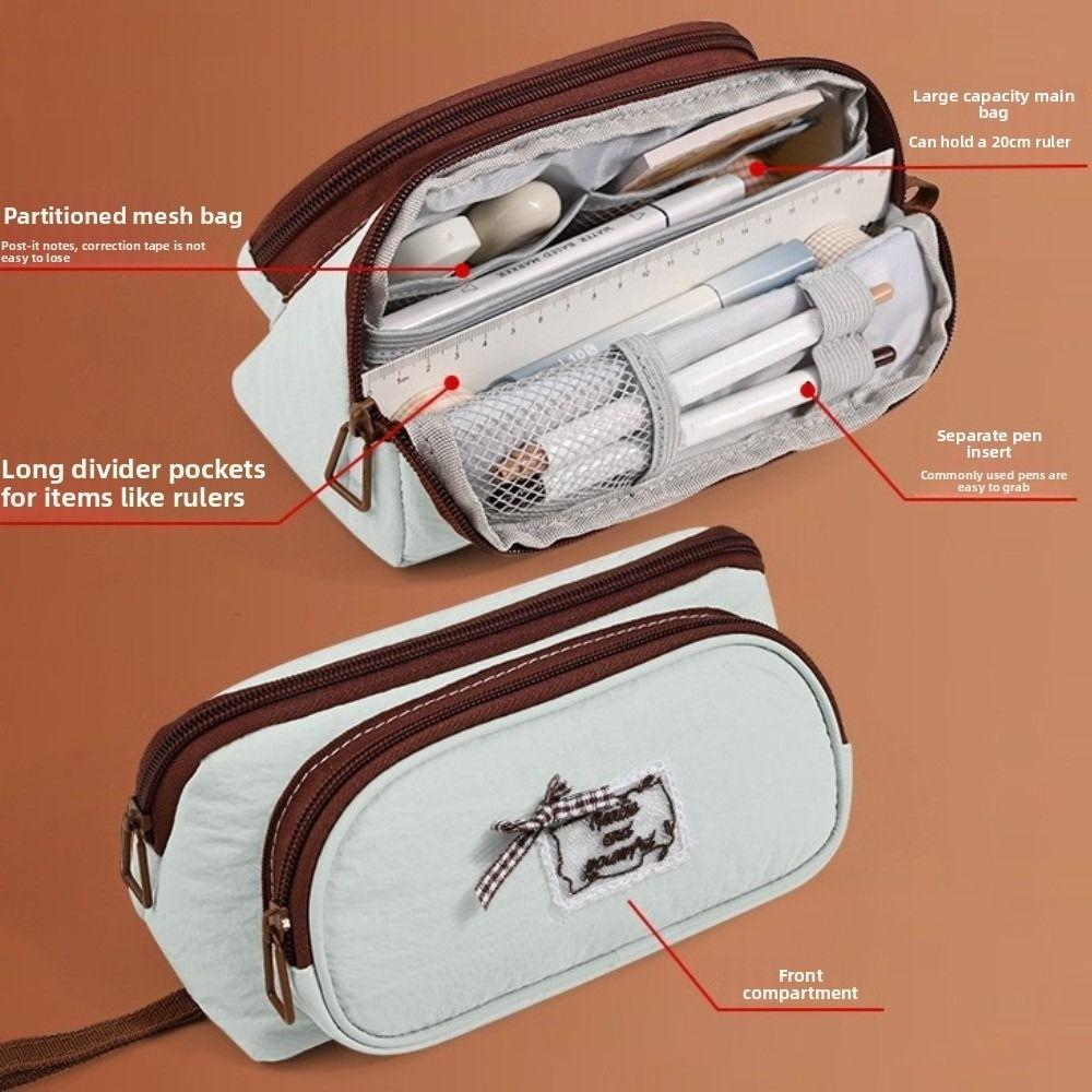 Bowknot Magnetic Bow Pen Bag Triangle Pencil Bag Makeup Bag Pencil Case Women