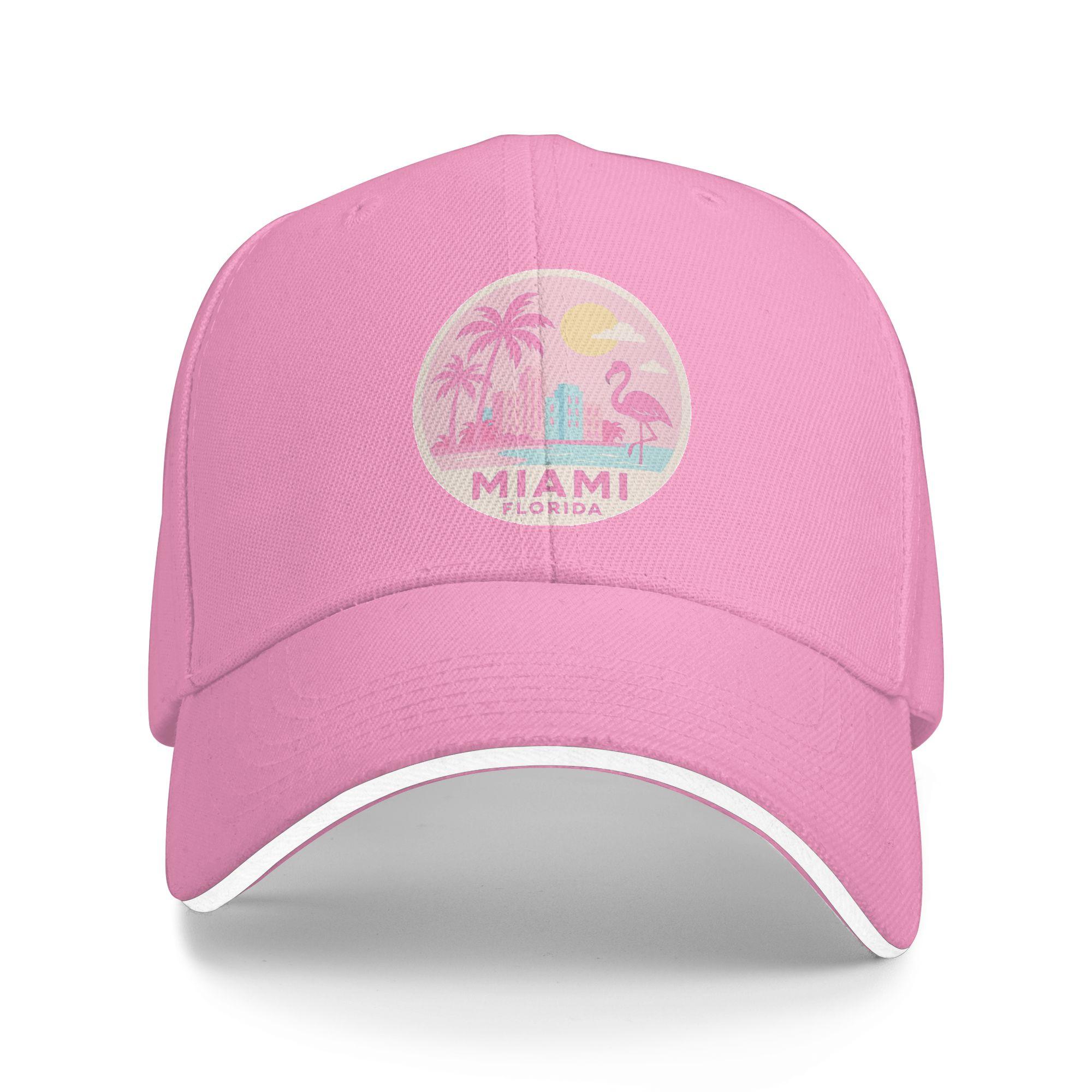 Yiran Dayang Hat Women's Pink Miami Travel Baseball Cap Fashion Trucker Hat Summer Unisex-Teens Tennis Skate Baseball Caps Cm