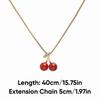 Cute Red Cherry Cherry Pendant Necklace Golden Chain Jewery Accessories Fruit Chain Necklace Necklace Jewery Party