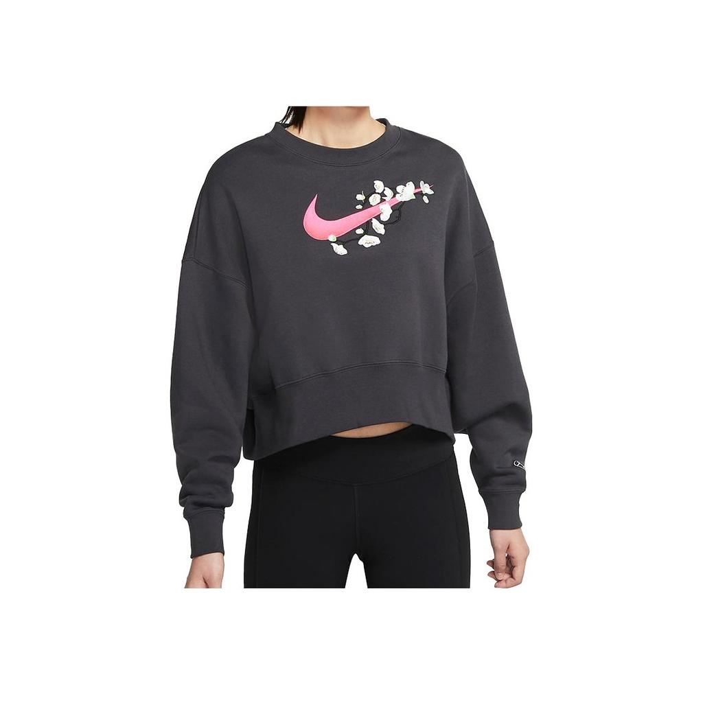 Nike Logo Sports Casual Crewneck Sweatshirt Women sweatshirt Dark-Gray DJ4136-062
