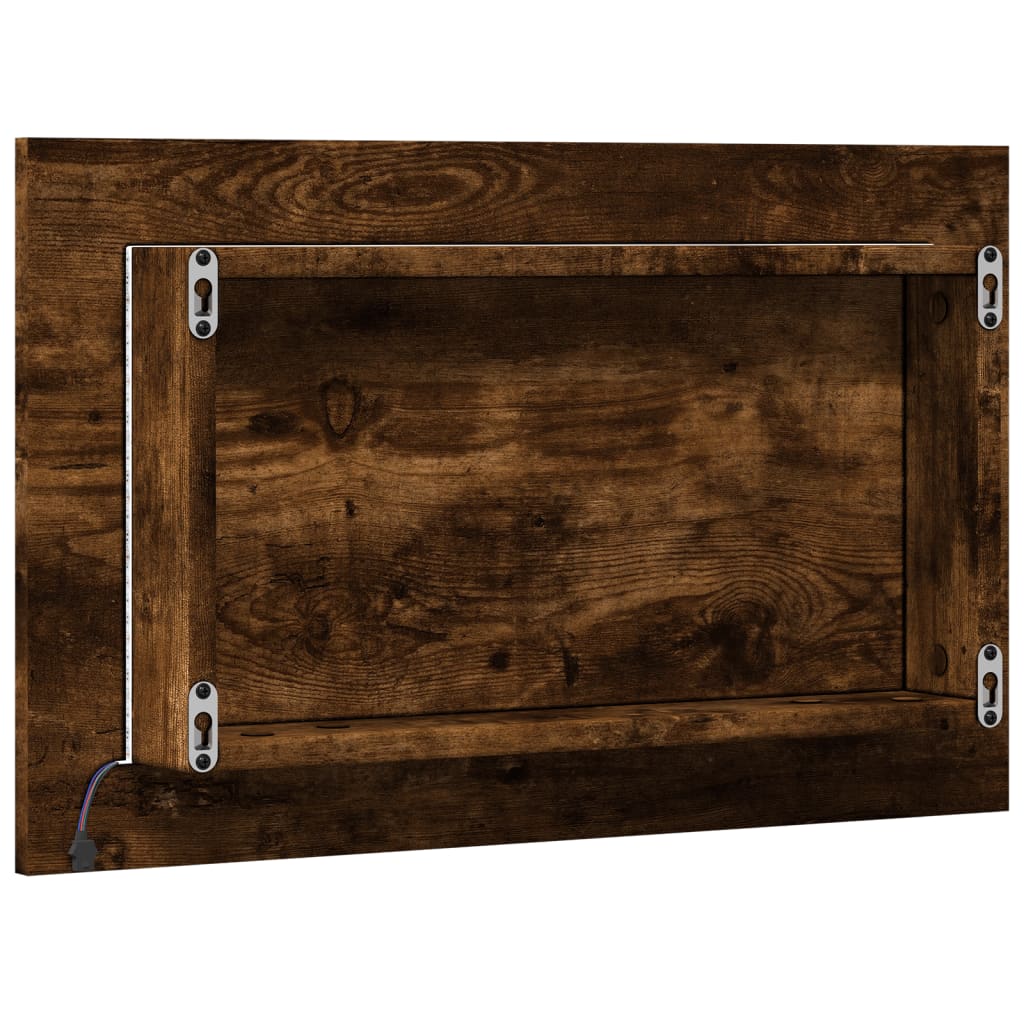 LED Bathroom Mirror in Sonoma Oak 60 x 8.5 x 38 cm Engineered Wood