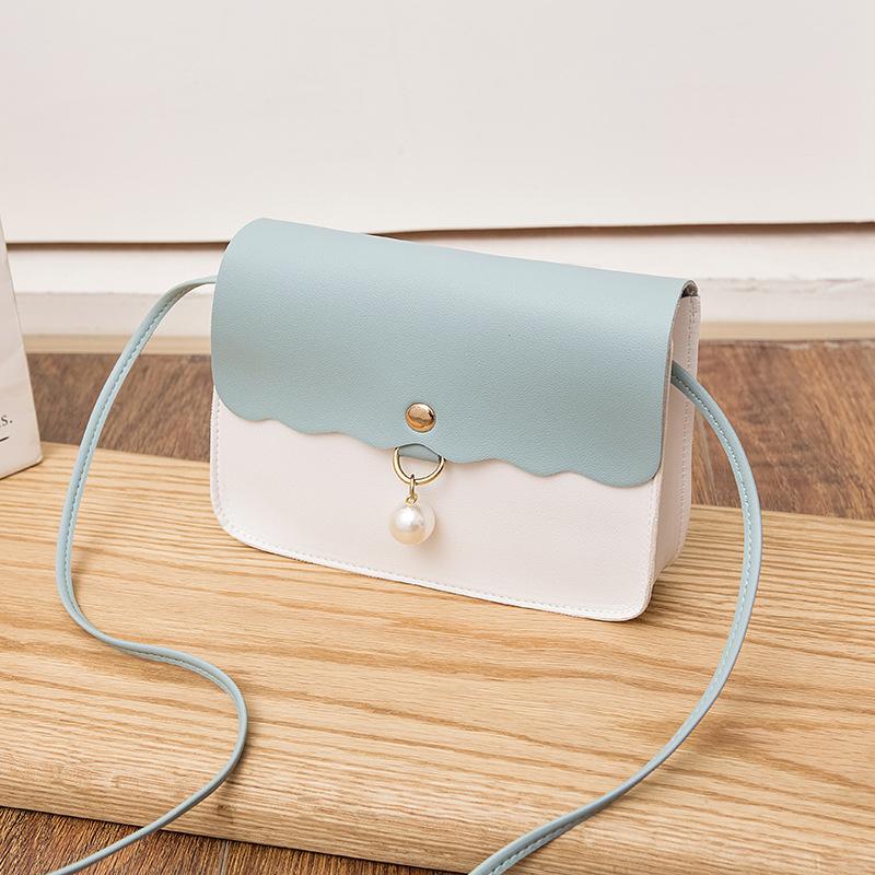 

Lady Pendant Pearl Travel Small Handbag Fashion Simply Pu Leather Crossbody Bag For Women Solid Color Shoulder Messenger Bag 19x13x4cm