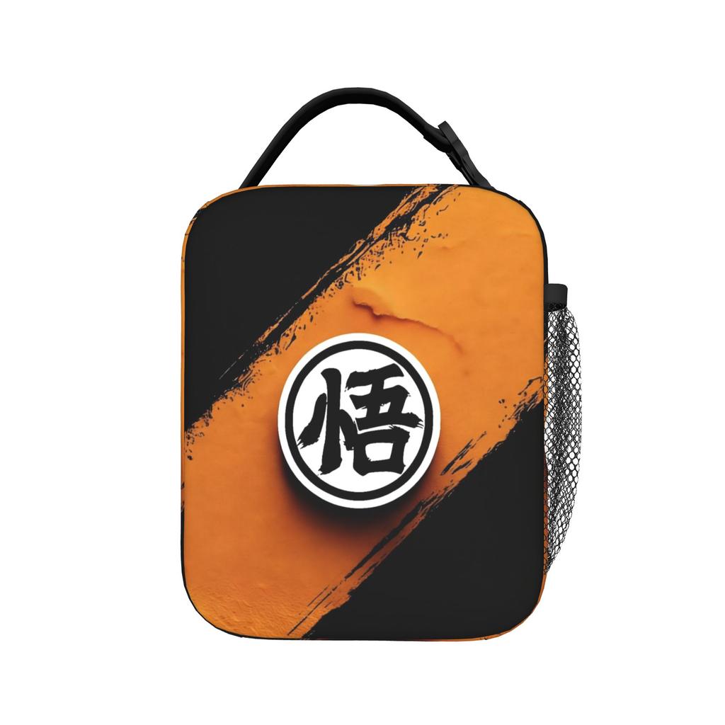DBZ Kanji Symbol Insulated Lunch Bags Leakproof Son Goku Reusable Thermal Bag Tote Lunch Box Work Outdoor Food Bag