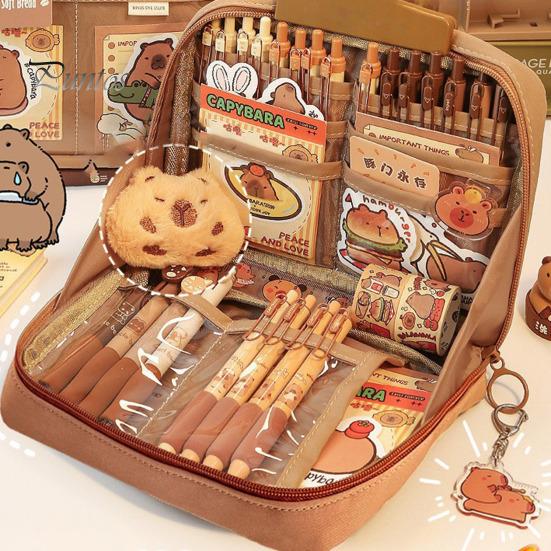 Pouzdro na tužky s více přihrádkami Velký otevírací systém na zip Úložný systém Taška na psací potřeby Školní potřeby