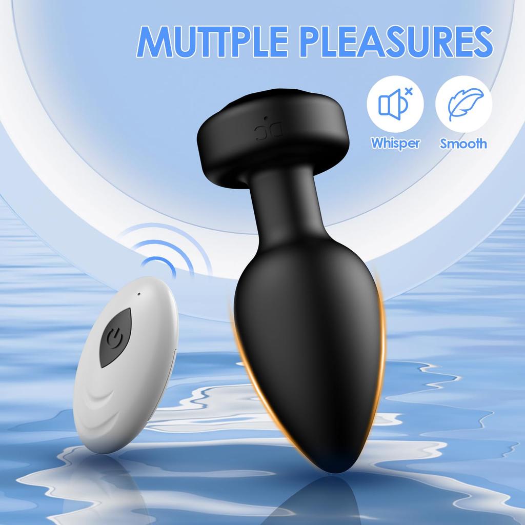 Remote Control Anal Plug Vibrator,10 Modes Vibrating Butt Plug,Small Butt Plug for Male Prostate Massage Vibrator Adult Sex Tool
