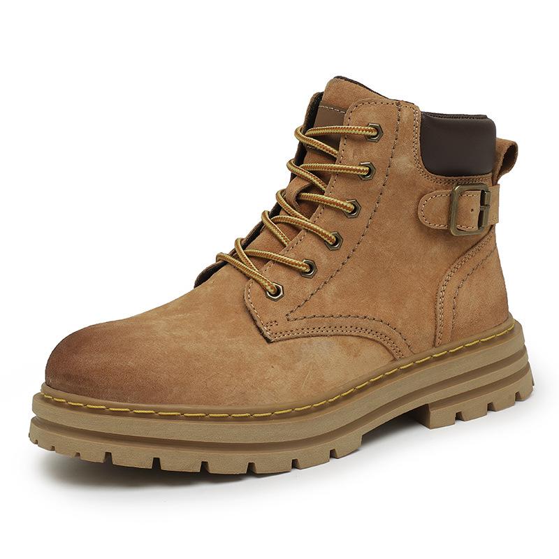 2025 Winter Thick-Soled Men s Martin Boots - Big Yellow Casual Snow Warm Short Boots 43