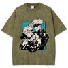 Anime Jujutsu Kaisen  Satoru Gojo And Itadori Yuji Print T Shirt Men Women Y2k T-shirts Washed Cotton Tee Harajuku Male Tshirt
