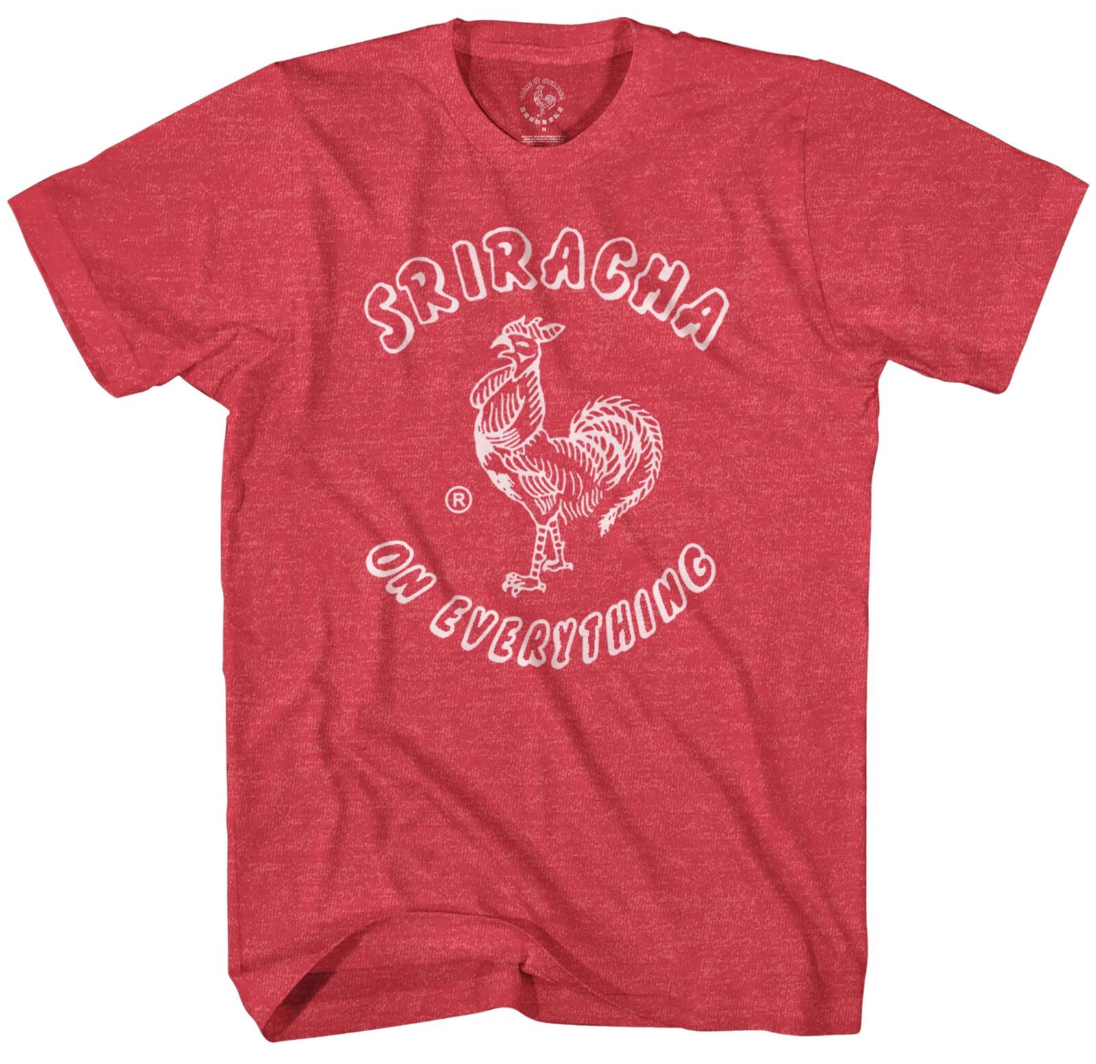 Sriracha On Everything Logo Мужская футболка красного цвета меланж Новая XS