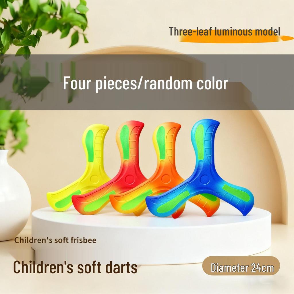 EVA Whirlwind Soft Frisbee - Outdoor Foam Flying Disc for Children & Parents, Hand-Throw Three-Leaf Boomerang Game.