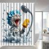 1pc Funny Bathing Cat Shower Curtain - High Quality Bathroom Decor with Hooks Bathroom Window Decoration for Cat Lovers