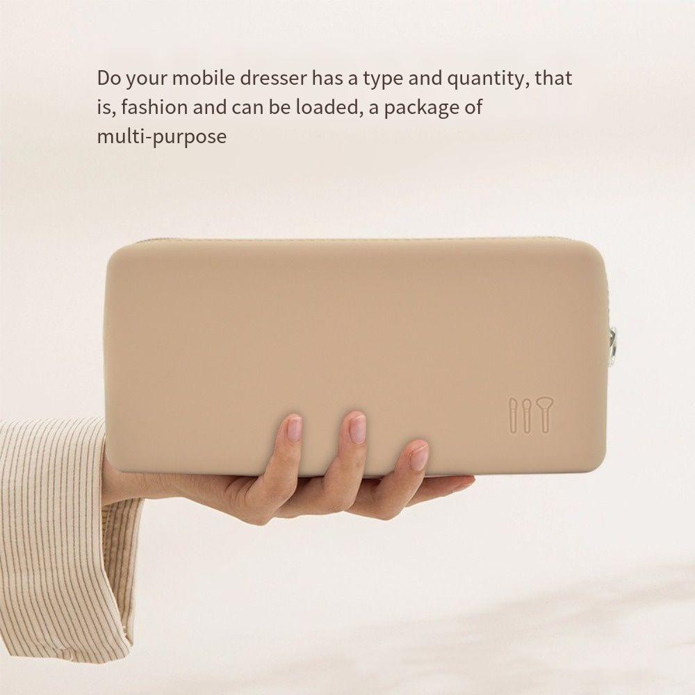 Rectangle Makeup Brush Case Portable Toiletries Purse Silicone Cosmetic Bag  Headphone Bag