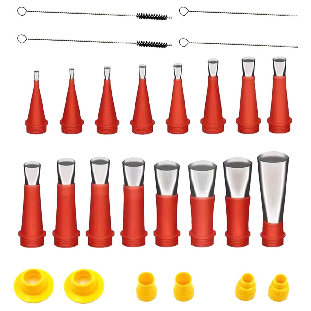 22Pcs Caulking Tips Caulking Nozzles 16 Piece Rubber Nozzle Tool with Removable Base Caulking Nozzle Applicator Finishing Tool