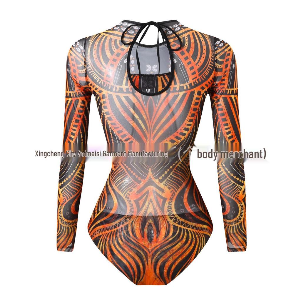 Women's Russian Mesh Sun Protection Swimsuit