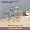 Stainless Steel Kitchen Utensil Holder with Integrated Chopping Board and Multifunctional Storage for Knives and Chopsticks.