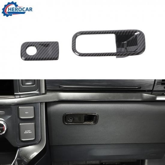 2pcs Passenger Co-pilot Storage Box Handle Switch Trim Cover For Ford F150 +