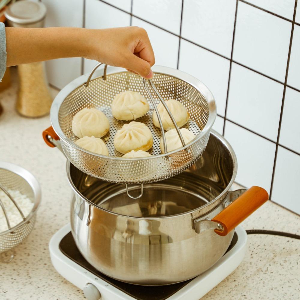 Edelstahl Reiskocher Dampfkorb Rostfrei Abtropfkorb Dämpfeinsatz Fritteuse