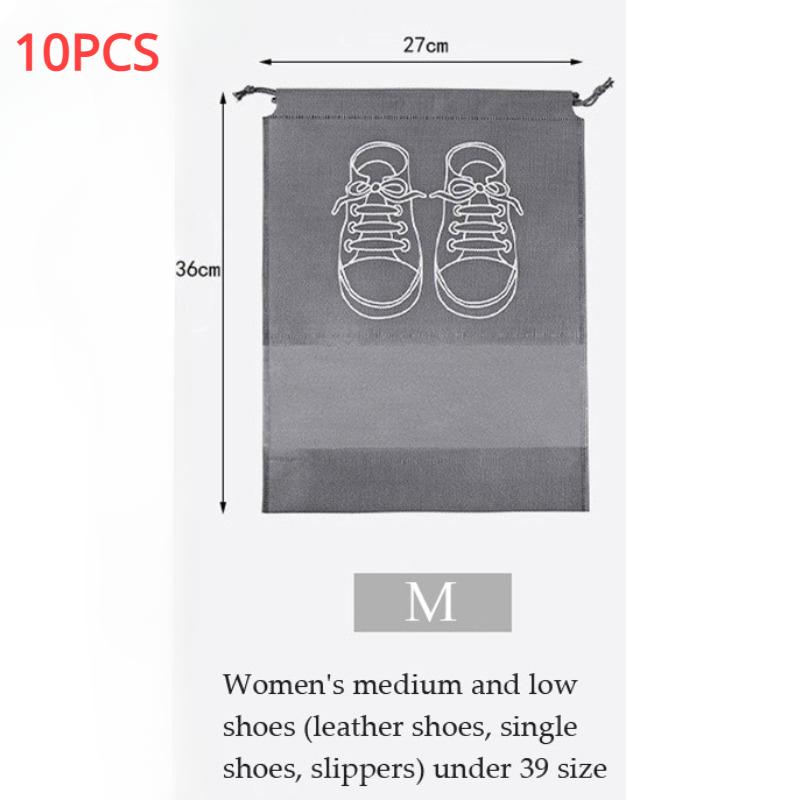 10pcs Shoes Storage Organizer Bags Non-woven Travel Portable Closet Bag Waterproof Pocket  Storage Bag Closet Organizer