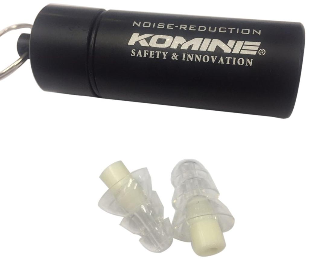 Komine Silicone Motorcycle Noise Reduction Free 1141 Earplugs, Clear, Size, AK-344