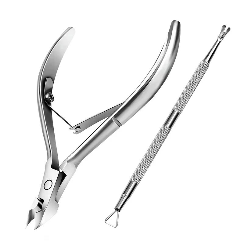 Nail Cuticle Pusher Tweezer Rainbow Cutter Nipper Clipper Dead Skin Remover Stainless Steel Manicure Nails Art Tool ManicureTool