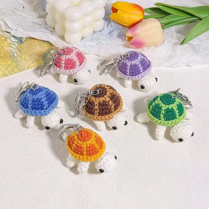 Adorable Turtle Keychain, Handmade Crocheted Miniature Turtle Plush Toy Hanging Bag Charm Ornament