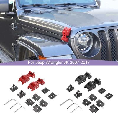 Motorhaubenverriegelungen, Motorhaubenverriegelungssatz, Motorhaubenschlösser aus Aluminiumlegierung, kompatibel mit Jeep Wrangler JK JL JT