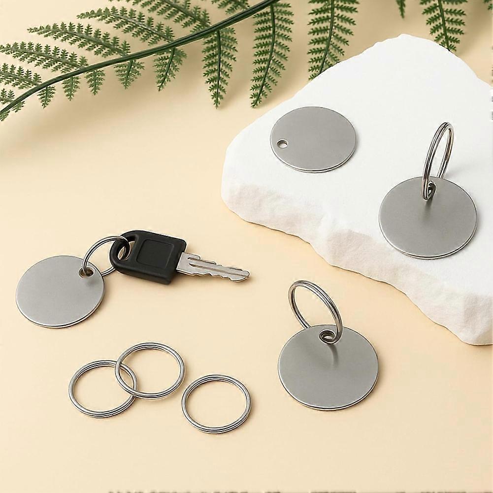 100pcs Metal Blank Dog Tags for Stamping Stainless Steel Key Tags for Engraving,Metal Stamping Blanks with Hole 1.2Inch
