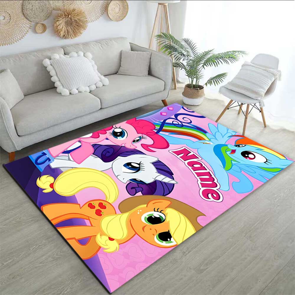 Little Pony (8) Customize your name rug, office chair cushion, home bedroom living room gift.