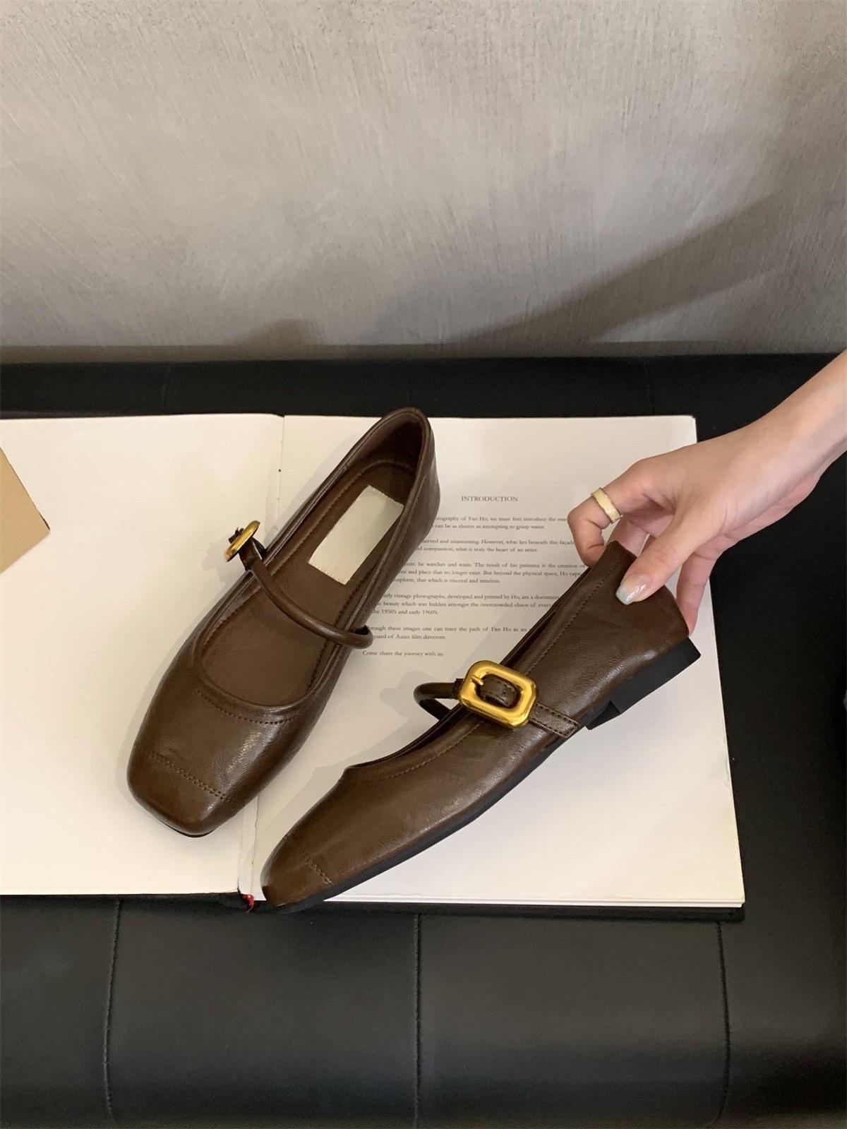 

Серебристые туфли-лодочки с низким вырезом, женские весенне-осенние новые французские ретро маленькие кожаные туфли в стиле феи, мягкие плоские туфли Мэри Джейн, туфли бабушки 39