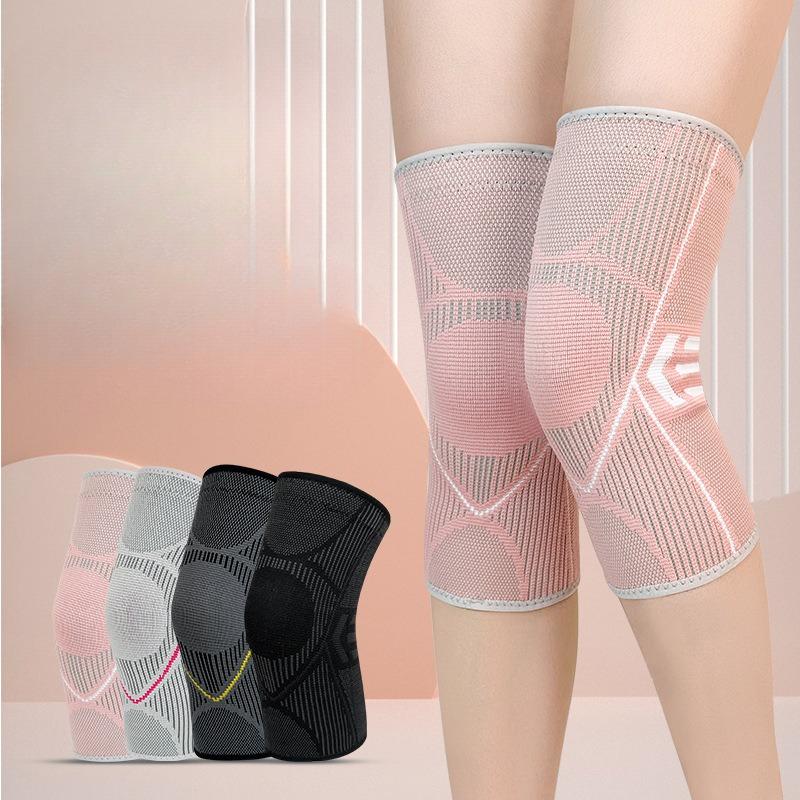 Outdoor Sports Knee Pads Knitted Nylon High Elastic Warm Knee Pads Non Slip Breathable Sweat Absorbent Cycling Running Mountaineering Protective Gear