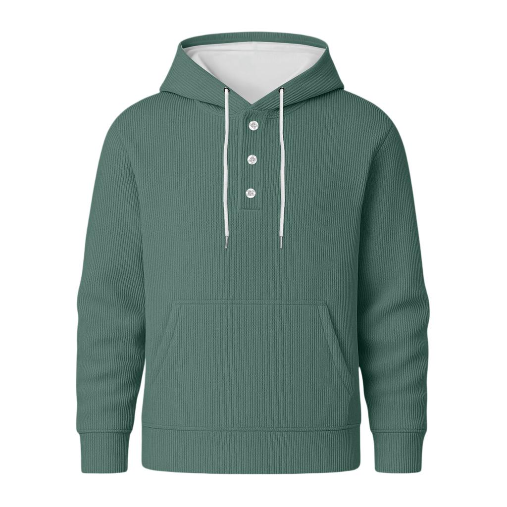 Men's Knit Hooded Sweatshirt Casual Long-Sleeve Sweatshirt