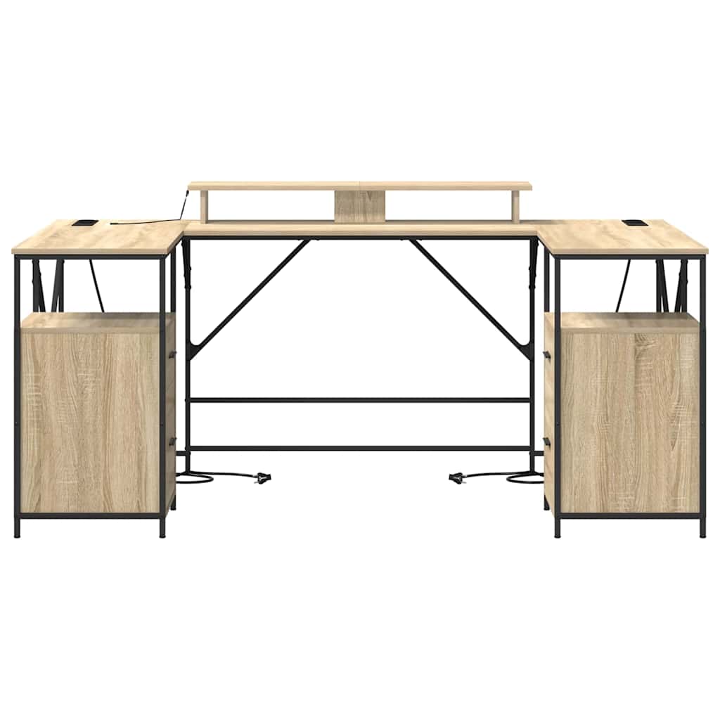 Desk Sonoma Oak 182 x 101 x 87.5 cm Particleboard