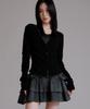 LIKE THE MOST Striped Inner Layered Cardigan T-Shirt_Black