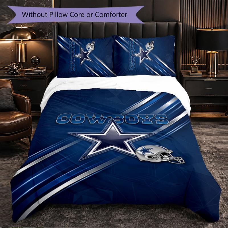 Dallas Cowboys Pattern Microfiber 3Pcs Bedding Set Decor Duvet Cover Set For Bedroom Home Use