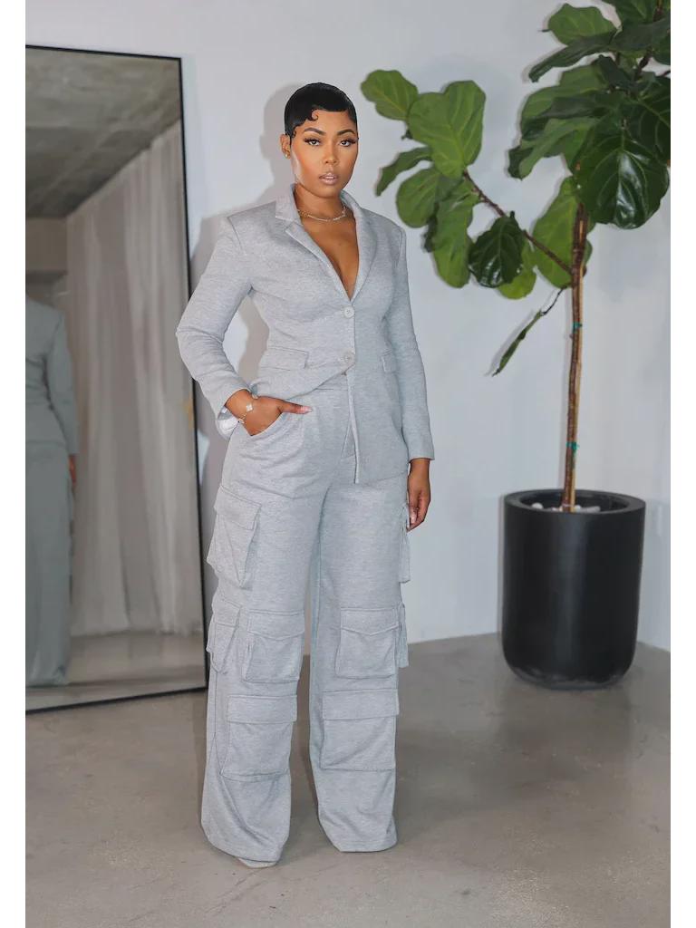 Women's Autumn Overalls: RC3316 Straight-Leg Trousers Set